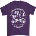 Full Throttle Motorcycle Biker Motorbike Mens T-Shirt Cotton Gildan Purple