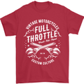 Full Throttle Motorcycle Biker Motorbike Mens T-Shirt Cotton Gildan Red