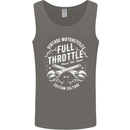 Full Throttle Motorcycle Biker Motorbike Mens Vest Tank Top Charcoal