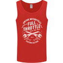 Full Throttle Motorcycle Biker Motorbike Mens Vest Tank Top Red