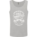 Full Throttle Motorcycle Biker Motorbike Mens Vest Tank Top Sports Grey