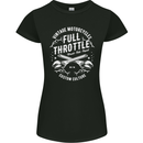 Full Throttle Motorcycle Biker Motorbike Womens Petite Cut T-Shirt Black