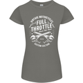 Full Throttle Motorcycle Biker Motorbike Womens Petite Cut T-Shirt Charcoal
