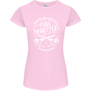Full Throttle Motorcycle Biker Motorbike Womens Petite Cut T-Shirt Light Pink