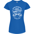 Full Throttle Motorcycle Biker Motorbike Womens Petite Cut T-Shirt Royal Blue
