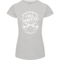 Full Throttle Motorcycle Biker Motorbike Womens Petite Cut T-Shirt Sports Grey