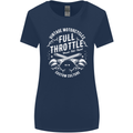 Full Throttle Motorcycle Biker Motorbike Womens Wider Cut T-Shirt Navy Blue
