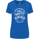 Full Throttle Motorcycle Biker Motorbike Womens Wider Cut T-Shirt Royal Blue