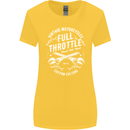 Full Throttle Motorcycle Biker Motorbike Womens Wider Cut T-Shirt Yellow