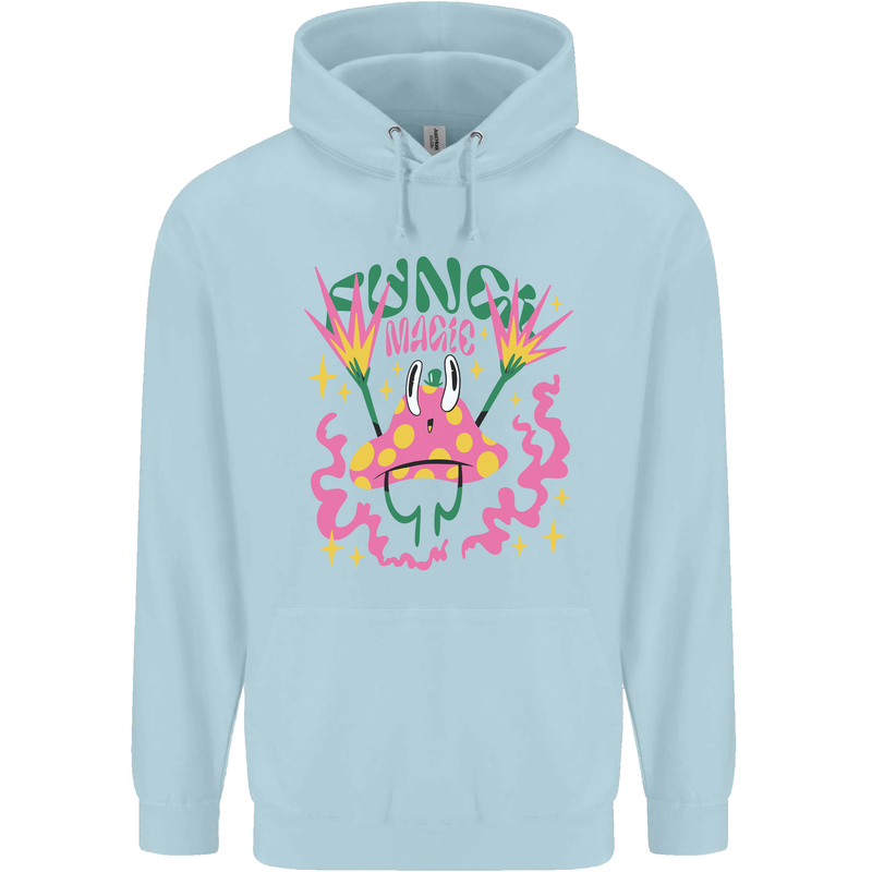 Fungi Magic Mushrooms Trippy LSD Childrens Kids Hoodie Light Blue