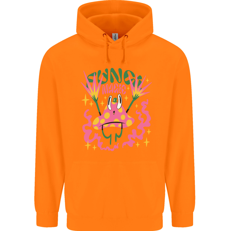 Fungi Magic Mushrooms Trippy LSD Childrens Kids Hoodie Orange