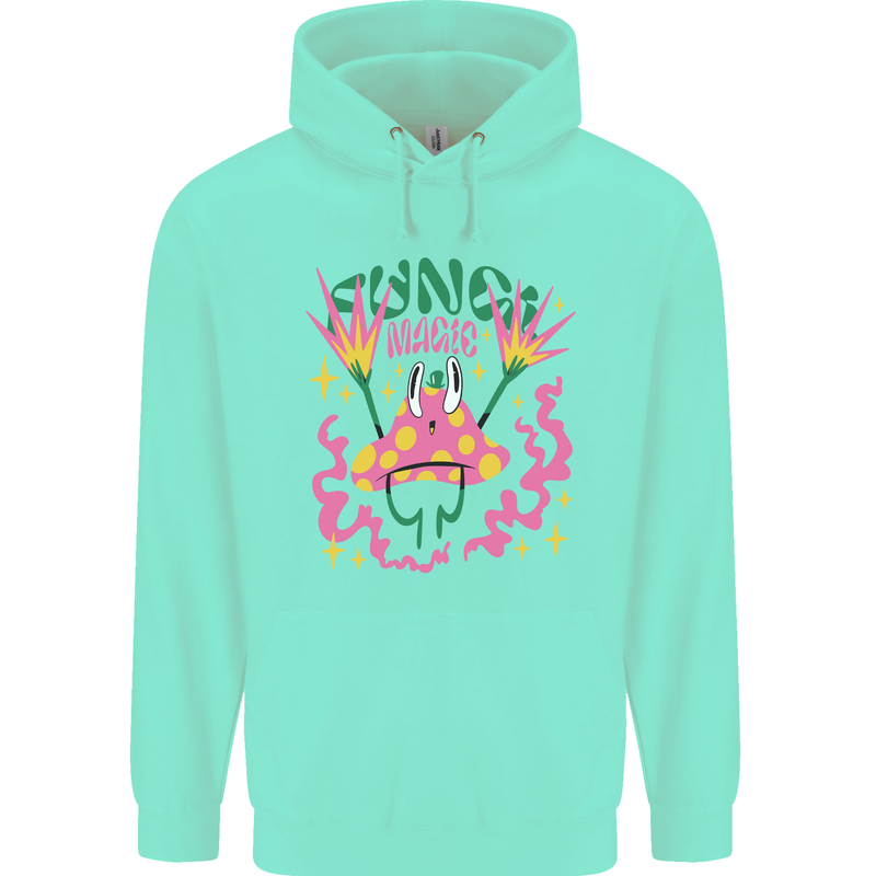 Fungi Magic Mushrooms Trippy LSD Childrens Kids Hoodie Peppermint