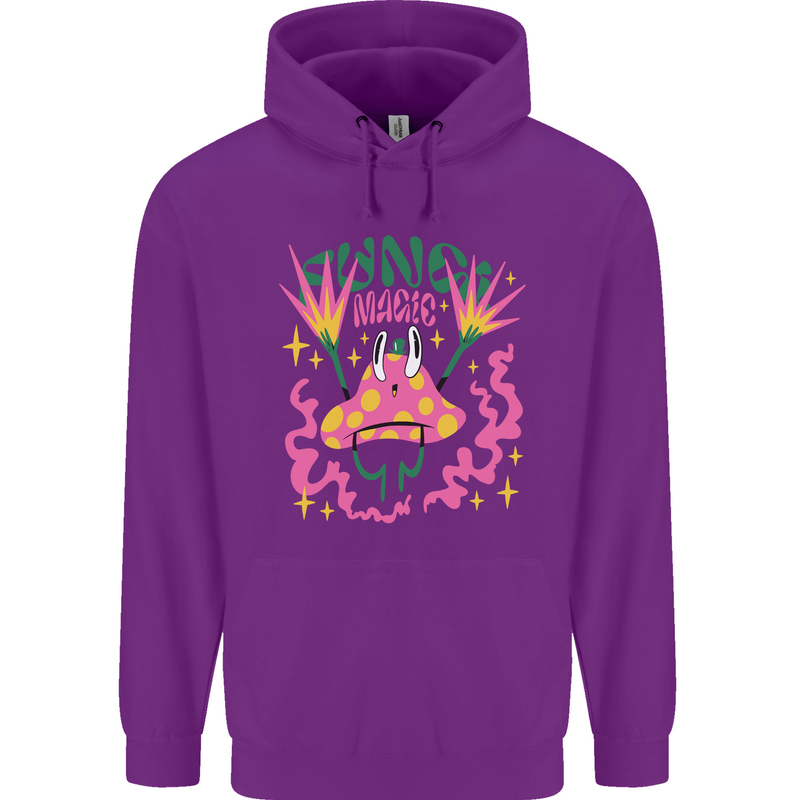 Fungi Magic Mushrooms Trippy LSD Childrens Kids Hoodie Purple