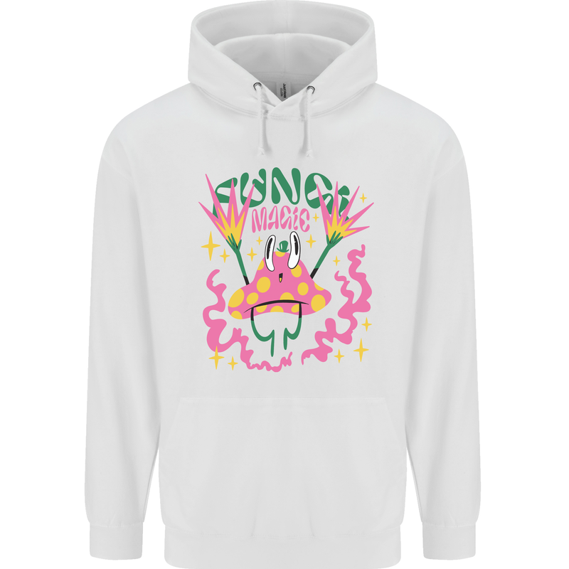 Fungi Magic Mushrooms Trippy LSD Childrens Kids Hoodie White