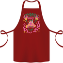 Fungi Magic Mushrooms Trippy LSD Cotton Apron 100% Organic Maroon