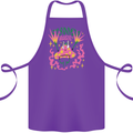 Fungi Magic Mushrooms Trippy LSD Cotton Apron 100% Organic Purple