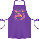 Fungi Magic Mushrooms Trippy LSD Cotton Apron 100% Organic Purple
