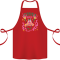 Fungi Magic Mushrooms Trippy LSD Cotton Apron 100% Organic Red