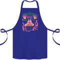 Fungi Magic Mushrooms Trippy LSD Cotton Apron 100% Organic Royal Blue