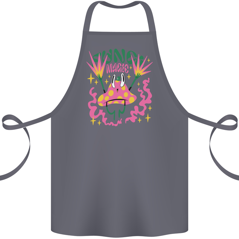 Fungi Magic Mushrooms Trippy LSD Cotton Apron 100% Organic Steel