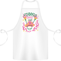 Fungi Magic Mushrooms Trippy LSD Cotton Apron 100% Organic White