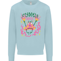Fungi Magic Mushrooms Trippy LSD Kids Sweatshirt Jumper Light Blue