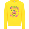 Fungi Magic Mushrooms Trippy LSD Kids Sweatshirt Jumper Yellow