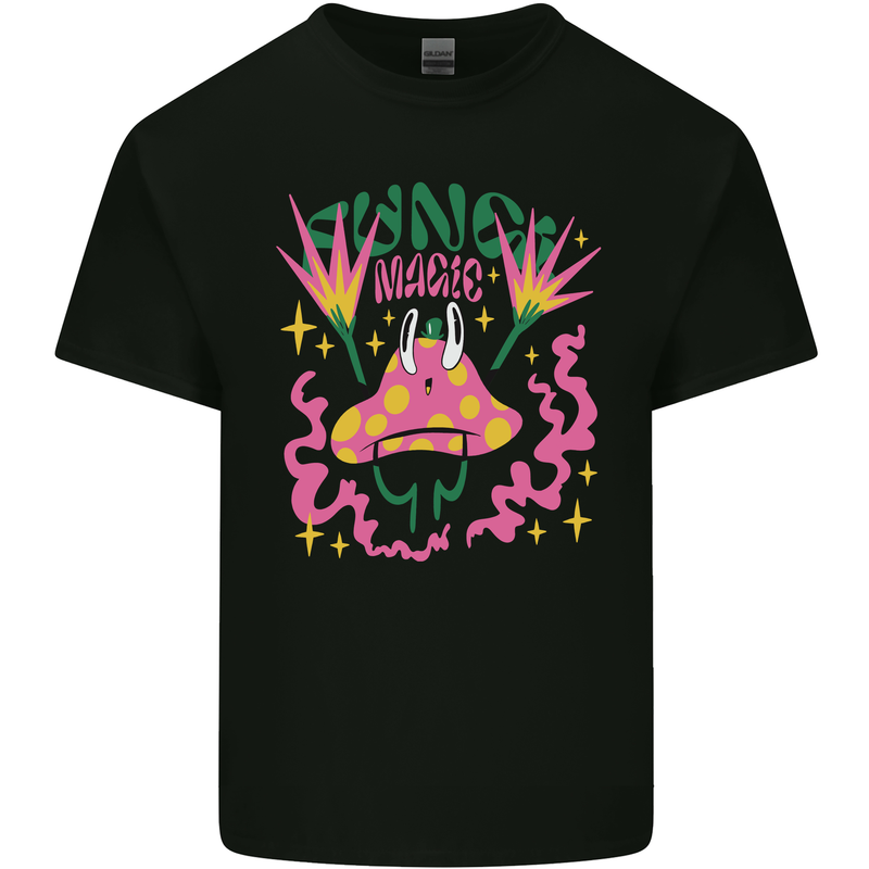 Fungi Magic Mushrooms Trippy LSD Kids T-Shirt Childrens Black