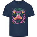 Fungi Magic Mushrooms Trippy LSD Kids T-Shirt Childrens Navy Blue