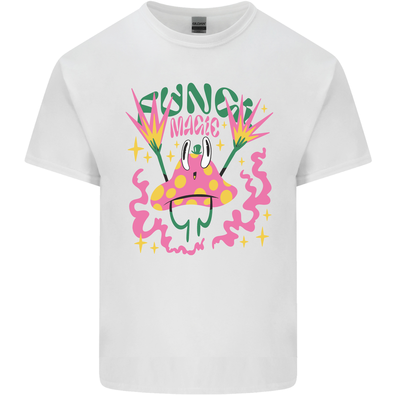 Fungi Magic Mushrooms Trippy LSD Kids T-Shirt Childrens White