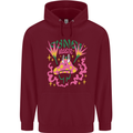 Fungi Magic Mushrooms Trippy LSD Mens 80% Cotton Hoodie Maroon