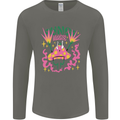 Fungi Magic Mushrooms Trippy LSD Mens Long Sleeve T-Shirt Charcoal