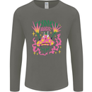 Fungi Magic Mushrooms Trippy LSD Mens Long Sleeve T-Shirt Charcoal