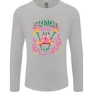 Fungi Magic Mushrooms Trippy LSD Mens Long Sleeve T-Shirt Sports Grey