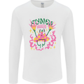 Fungi Magic Mushrooms Trippy LSD Mens Long Sleeve T-Shirt White