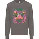 Fungi Magic Mushrooms Trippy LSD Mens Sweatshirt Jumper Charcoal