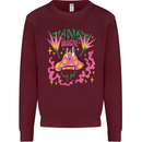 Fungi Magic Mushrooms Trippy LSD Mens Sweatshirt Jumper Maroon