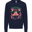 Fungi Magic Mushrooms Trippy LSD Mens Sweatshirt Jumper Navy Blue