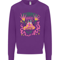 Fungi Magic Mushrooms Trippy LSD Mens Sweatshirt Jumper Purple