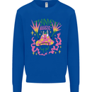 Fungi Magic Mushrooms Trippy LSD Mens Sweatshirt Jumper Royal Blue