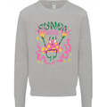 Fungi Magic Mushrooms Trippy LSD Mens Sweatshirt Jumper Sports Grey