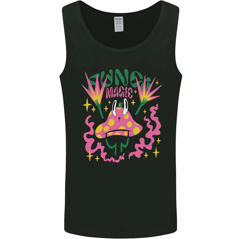 Fungi Magic Mushrooms Trippy LSD Mens Vest Tank Top Black