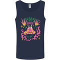 Fungi Magic Mushrooms Trippy LSD Mens Vest Tank Top Navy Blue