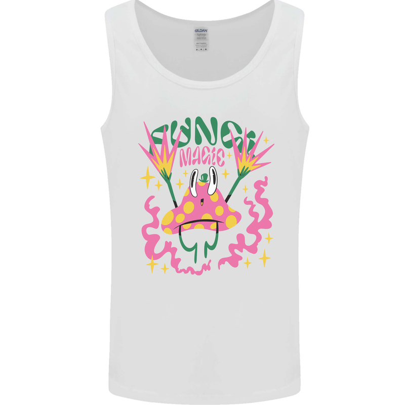 Fungi Magic Mushrooms Trippy LSD Mens Vest Tank Top White