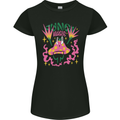 Fungi Magic Mushrooms Trippy LSD Womens Petite Cut T-Shirt Black