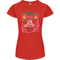 Fungi Magic Mushrooms Trippy LSD Womens Petite Cut T-Shirt Red