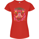 Fungi Magic Mushrooms Trippy LSD Womens Petite Cut T-Shirt Red