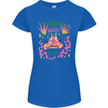 Fungi Magic Mushrooms Trippy LSD Womens Petite Cut T-Shirt Royal Blue