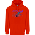 Funky Cycling Cyclist Bicycle Bike Cycle Childrens Kids Hoodie Bright Red