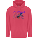 Funky Cycling Cyclist Bicycle Bike Cycle Childrens Kids Hoodie Heliconia